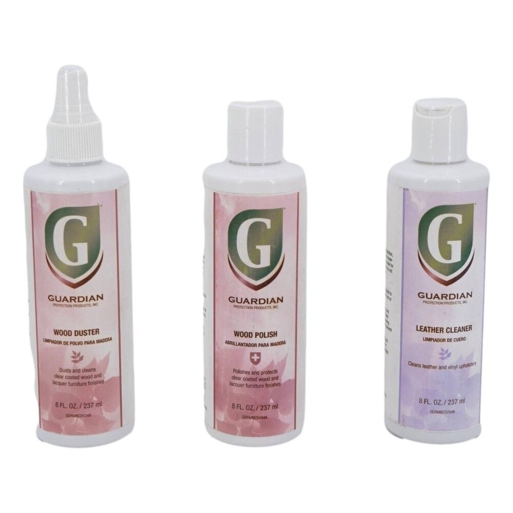 Guardian Protection Products 3-Pack Bundle – Leather Cleaner, Wood Polish & Wood